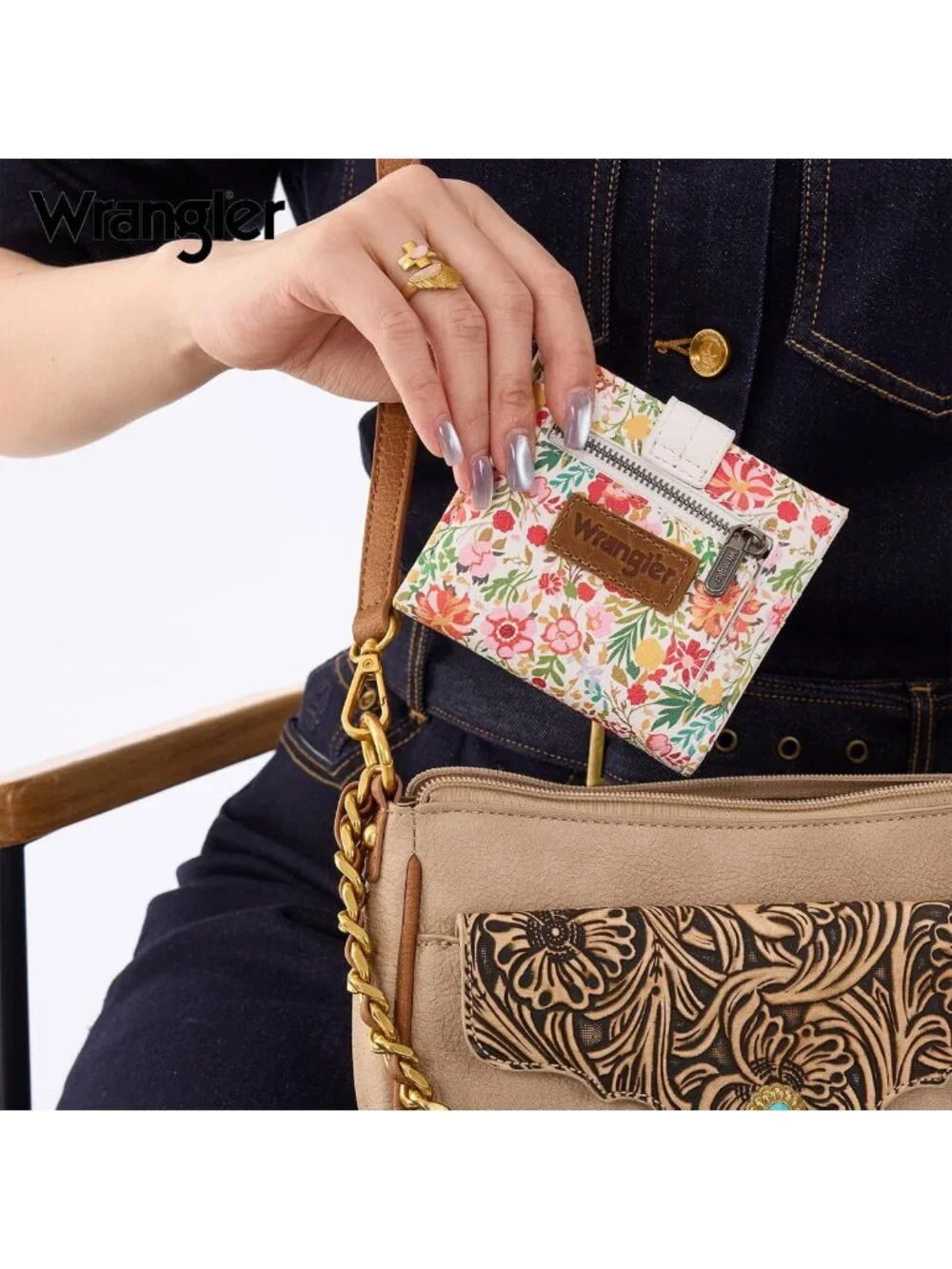 Floral Bifold Wallet for Women | RFID-Blocking, Zipper Coin Pocket, Small Size